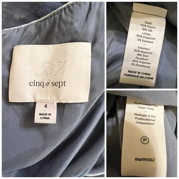 CINQ À SEPT Rebeka Gathered Velvet Mini Dress womens size 4 - Picture 5 of 11